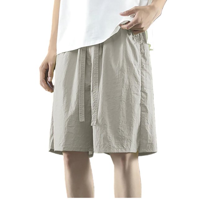 Diufon Men's Athletic Shorts Cotton Linen Drawstring Waisted Outdoor Sport Shorts Spring Summer Shorts with Pockets