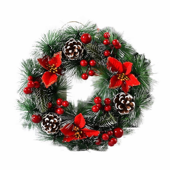 HomeNest Front Door PVC Unlit Christmas Hanging Wreath