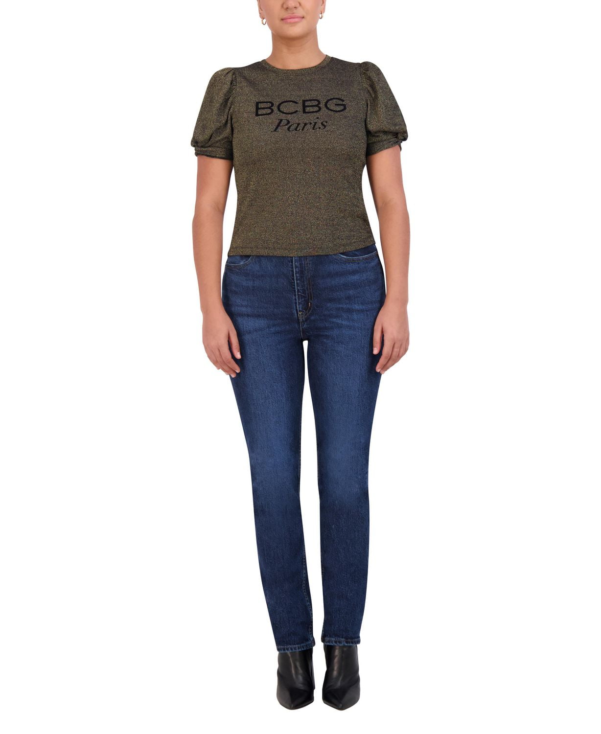BCBG LIQUID FOIL TOP