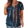 thumbnail image 1 of TIMIFIS Women's Plus Size Tunic Tops Summerhort Sleeve V Neck Blouses Ruffle Flowy Button Up T Shirts, 1 of 7