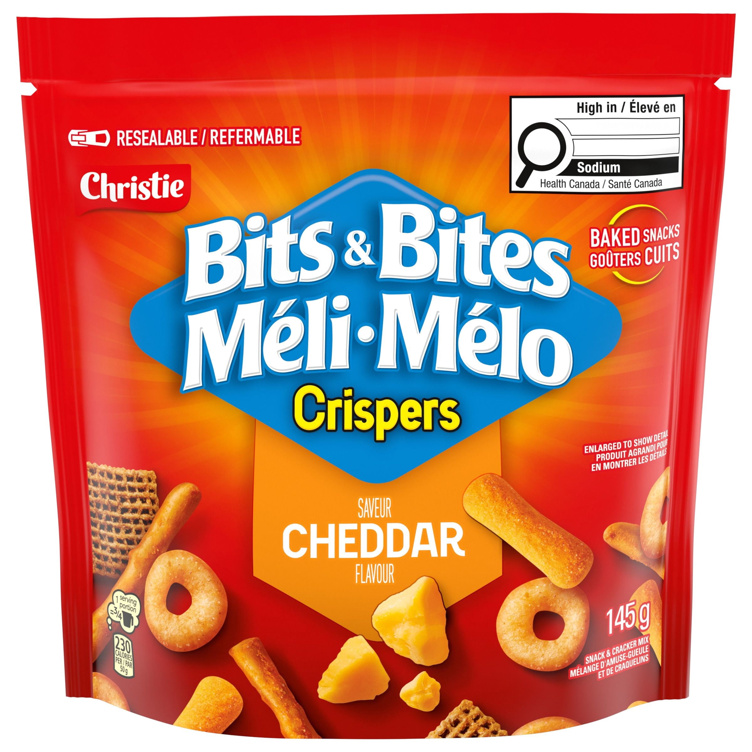 Crispers Bits & Bites Cheddar Snack and Cracker Mix