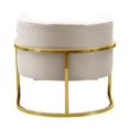 thumbnail image 3 of TOV Furniture The Magnolia Collection Fauteuil d'Appoint Moderne pour Salon, Crème Texturée et Or, 3 of 5