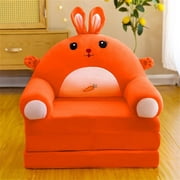 SNNROO Cushion Plush Sofa Back Armchair 2-in-1 Foldable Sofa Cute Cartoon Lazy Sofa Flip-out Sofa Without Inner PP Cotton Suitable For Children and Adults Bedroom and Living Room A