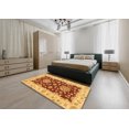 thumbnail image 4 of Ahgly Company Indoor Rectangle Abstract Orange Red Oriental Area Rugs, 8' x 10', 4 of 6