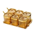 thumbnail image 4 of Rongfmy Divided Dried Fruit Plates Nuts Storage Tray Multipurpose for Cafe Shop Home Brown 6 Grids, 4 of 9