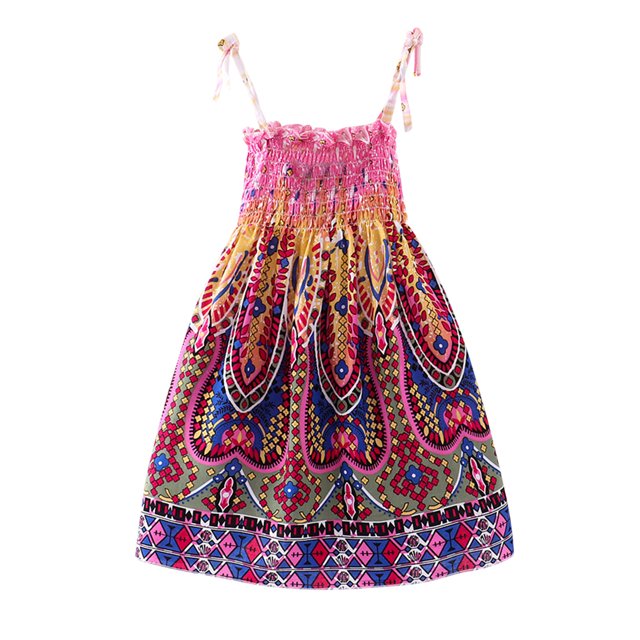 Ketyyh-chn99 Robe d'Été Robe d'Été Bébé Fille Manches Longues Vêtements Courts Tout-Petit Enfants Robe Nuisette Robe de Plage Violet,7 Ans