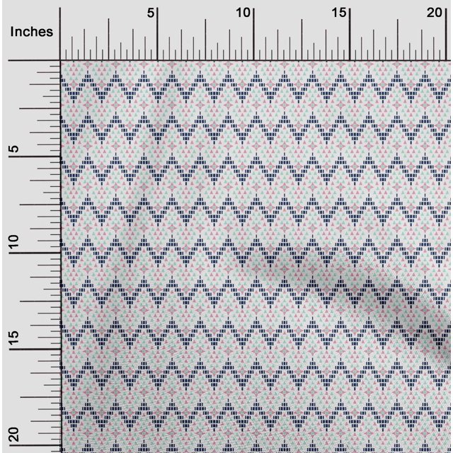 oneOone Cotton Silk Fabric Chevron|Triangle & Square Geometric Fabric Prints By Yard 42 Inch Wide