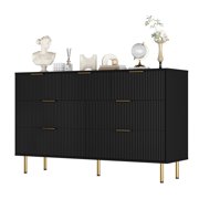 BeesClover Wood Dresser for Bedroom, Fluted Dresser Chest of Drawers, Wood Modern Dressers for Closet, Bedroom Furniture Storage Organizer