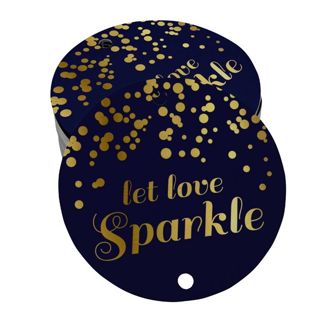 Inkdotpot Gold Foil Paper Hang Tags Let Love Sparkle Wedding Favor Tags 100 Pieces