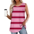 thumbnail image 2 of UPPADA Camisoles Mignonnes pour Femmes Tendance Col Rond à Fleurs Hauts d'Été Sans Manches Blouses Chic Décontracté Camisoles Graphiques Rose Vif,m, 2 of 5