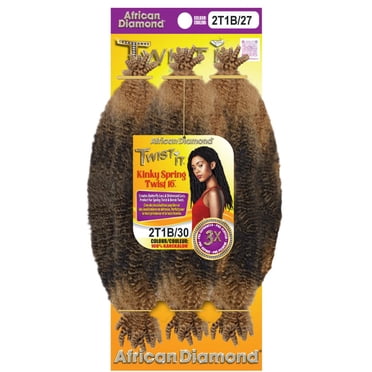 African Diamond Kinky Spring Twist 16" - #2T1B/27