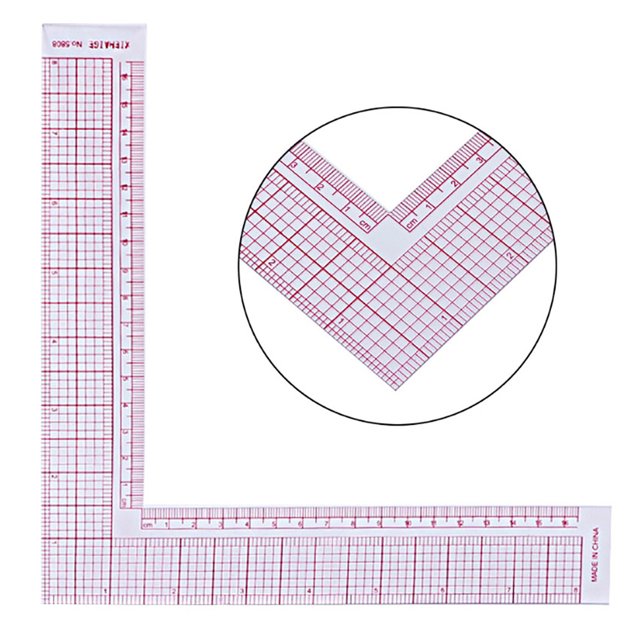 Règle de Couture en Plastique Forme Carrée en L Règle Courbe Outil de Dessin pour Tailleur