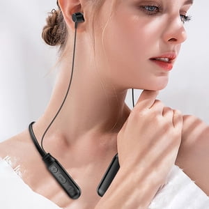 Chmadoxn Casque Bluetooth, casque sans fil, collier suspendu 5.0 Casques Bluetooth avec haut-parleurs, trois effets sonores et boutons de batterie de grande capacité