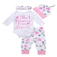 thumbnail image 1 of Baby Girl Romper Long Pants Hat Headband Clothes Outfits Sets, 1 of 2