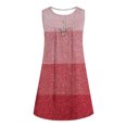 thumbnail image 4 of Dvkptbk Robe d'Été Décontractée pour Femme 2024 à Col Rond, Manches Courtes, à Blocs de Couleur, Robe de Plage Boutonnée, Ourlet Évasé, Fluide, Plissée, T-Shirt, Midi, Courte, 4 of 4