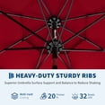 thumbnail image 3 of Yiwa 10ft Solar Patio Umbrella Offers a 3-Tier Design With Built-In Led Lights, Easy Crank And Push Button Tilt, Vented Top, And 8 Durable Ribs, Making It Ideal For Your Pool, 3 of 7