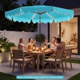 thumbnail image 4 of Gymax Parasol de Marché Extérieur Solaire pour Table avec 104 Lumières DEL Fluides à Changement de Couleur Turquoise, 4 of 10