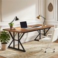 thumbnail image 3 of Fnova 70.86" Dining Table for 6, Modern Rectangular Kitchen Table for Dining Room, Brown, 3 of 8