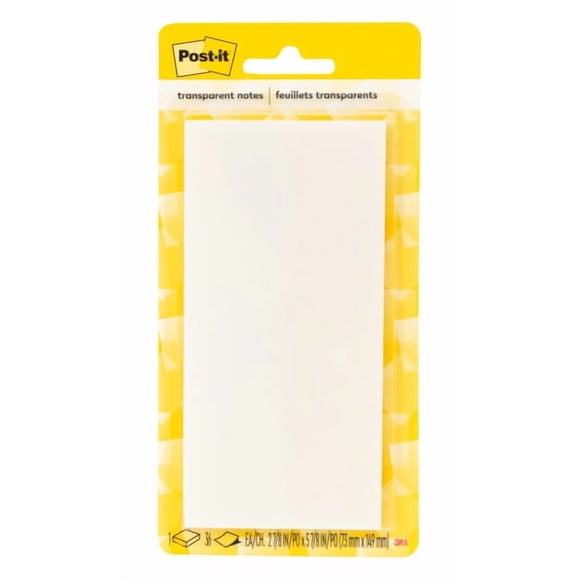 Post-it Feuillets transparents, 2 7/8 x 5 7/8 po