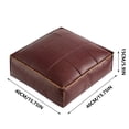 thumbnail image 3 of Housse de Pouf en Faux Cuir, Repose-Pieds Non Rembourré Résistant à l'Eau pour Rangement, 15.7"x15.7"x5.9", Coussin de Sol Durable de Style Marocain, Usage Intérieur Extérieur, Cuir Brun, 3 of 7