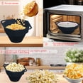 thumbnail image 4 of Bol à Maïs Soufflé Pliable en Silicone de Qualité Alimentaire avec Couvercle - Compatible Micro-Ondes, Doubles Poignées, Pliable pour le Rangement, Violet Bleu Rose Rouge Noir, 4 of 6