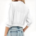 thumbnail image 3 of Erwazi Cardigans Courts pour Femmes Manches 3/4 Automne Tendance Ouvert Léger Cardigans Courts, 3 of 7