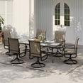 thumbnail image 2 of Patio Chairs Outdoor Chairs Set of 4 - Swivel Rocking High Back, Brown Textilene, Rustproof Black Frame for Garden, Porch, Lawn (4-Pack), 2 of 8