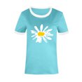 thumbnail image 4 of Pompotops Mode Femmes T-Shirt Imprimé Col Rond Manches Courtes Tee Décontracté Blouse, 4 of 4