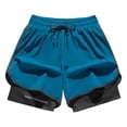 thumbnail image 1 of asjyhkr Plus Size Mens Biking Shorts 2 in 1 Elastic Waist Drawstring Gym Shorts Lightweight Quick Drying Running Shorts, 1 of 5