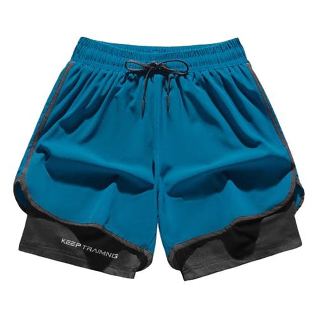 asjyhkr Plus Size Mens Biking Shorts 2 in 1 Elastic Waist Drawstring Gym Shorts Lightweight Quick Drying Running Shorts