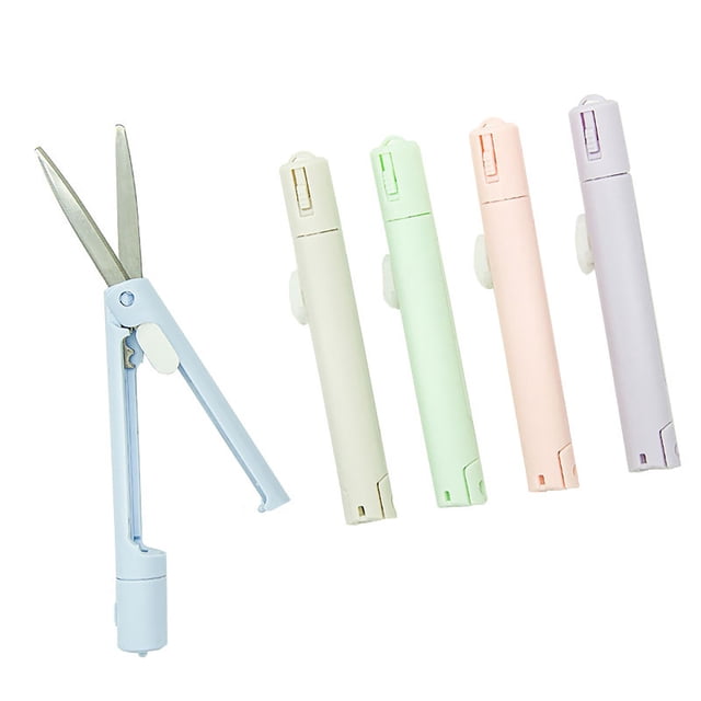 Binwennn Folding Pen Scissors Student Art Cutting Tools Small Paper Cutting Mini Scissors Manual Account Ceramic Penknife Rainbow Kitchen Wall Hanging Plate Rack