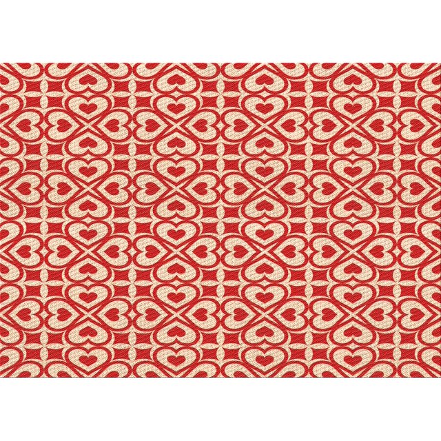 Ahgly Company Tapis d'Intérieur Rectangulaires Transitionnels Rouges Lavables à la Machine, 7 Pieds x 10 Pieds