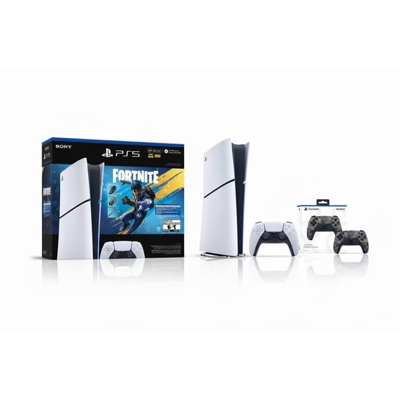 PlayStation 5 Digital Slim Console + PlayStation 5 DualSense Wireless Controller Gray Camouflage - Includes PS5 Console & DualSense Controller