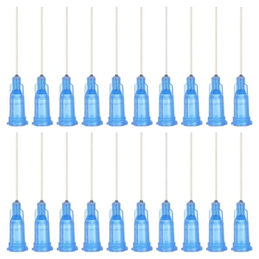 Aiguilles Distributrices 22Ga, 102 Pcs Aiguilles Distributrices Industrielles à Pointe Émoussée 1 Pouce avec Aiguille Luer Lock pour Recharges d'Encres Liquides Colle Adhésive Huile, Bleu