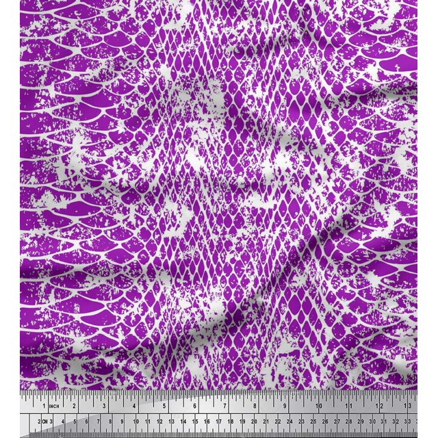Soimoi Georgette Viscose Fabric Snake Animal Skin Print Sewing Fabric Yard 42 Inch Wide