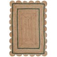 thumbnail image 1 of Indian Handmade Braided Natural Jute With Green Color Jute Design Area Rugs , Scalloped Rugs , Home Décor Natural Jute Rugs & Carpet Size , 8 x 8 Feet ( 240 cm x 240 cm )Square, 1 of 2