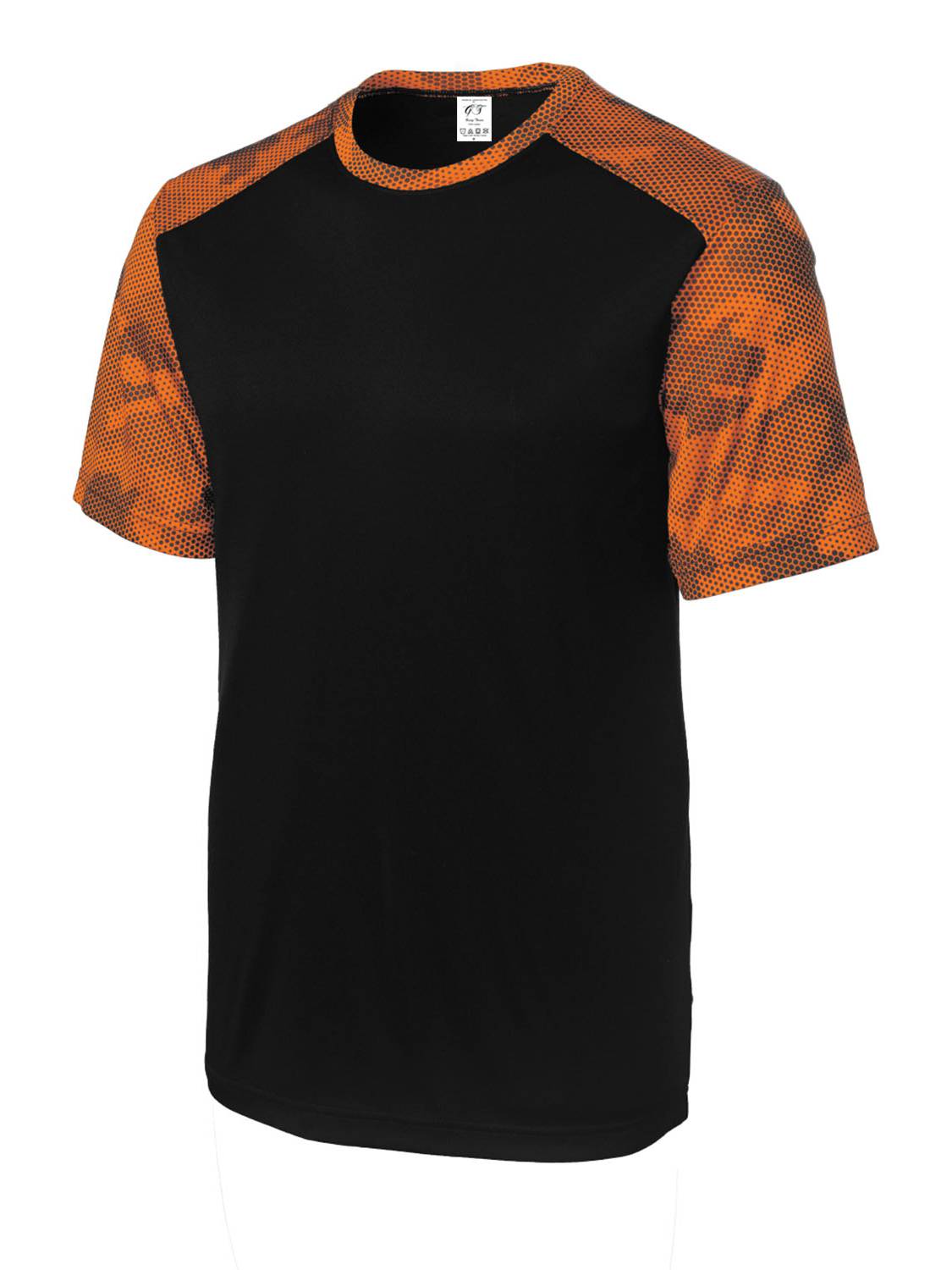 Gravity Threads CamoHex Athletic T-Shirt - Black/Neon Orange - 3X-Large