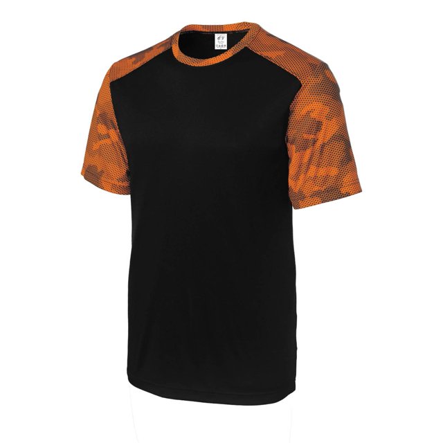 Gravity Threads CamoHex Athletic T-Shirt - Black/Neon Orange - 2X-Large