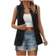 thumbnail image 1 of Timegard Débardeurs pour Femmes Mode 2024 Sans Manches Ouvert devant Ajusté Gilet de Bureau Long, 1 of 6