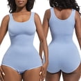 thumbnail image 3 of Dealovy Justaucorps pour Femmes Combinaison Sans Manches Col Rond Entraînement Sans Coutures Gaine 1 Pce Couche de Base Ensembles, 3 of 3