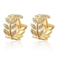 thumbnail image 2 of 18K Yellow Gold White Gold Crystal Hoop Earrings For Women, 2 of 2
