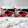 thumbnail image 4 of Erosebridal Black Red Gray Circle Sheet Set Full, Abstract Striped Line Bedding Sets Full Size 4 Pieces, 4 of 7