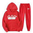 thumbnail image 1 of TIMIFIS Ensemble de Survêtement pour Homme Rouge 2 Pcs à Capuche Athlétique Chandail Décontracté Course Jogging Tenue de Sport Ensemblesfall, 1 of 8