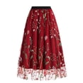 thumbnail image 1 of Birdeem Womens Spring and Summer New Retro Slim Mesh Embroidery Half-Body Skirt, 1 of 1