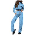 thumbnail image 1 of Fgnfyis Womens Tracksuits Set Womens Cargo Pant Two Piece Outfit Drawstring Full Zip Cropped Work Jacket and Drawstring Long Pant Sets Casual Pocket Solid Color Sweatsuit Trousers Sets Sky Blue XL, 1 of 9