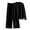 Black C, variant on Enjoytime Travel Outfits for Women 2 Piece Sets Solid Color Long Sleeves Blouse and Lounge Pants Pants Fall Casual Lounge Sets