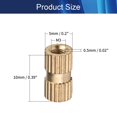 thumbnail image 2 of Wekity M3x10mm Female Thread Knurled Nuts Hx5mm OD Brass Threaded Insert Embedment Nuts Hydraulic Welded Joint Injection Molding Assortment Kit for 3D Printing Injection Molding 50PCS-0621, 2 of 5