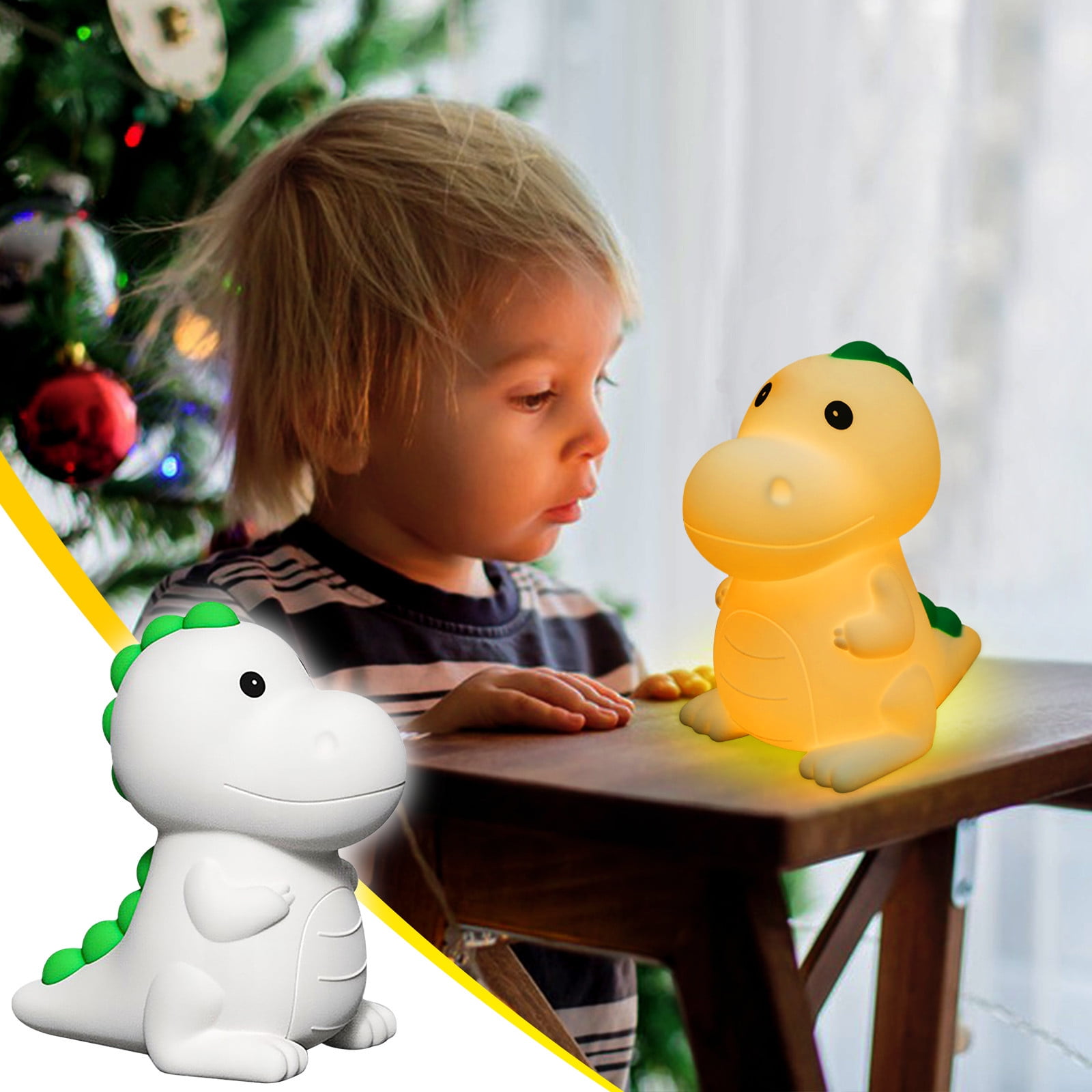 Topllc Dinosaur Nursery Night Lights, Usb Rechargeable, Silicone Nursery Light, Cute Lamp Baby Night Light, Dimmable Night Light For Children, Toddler