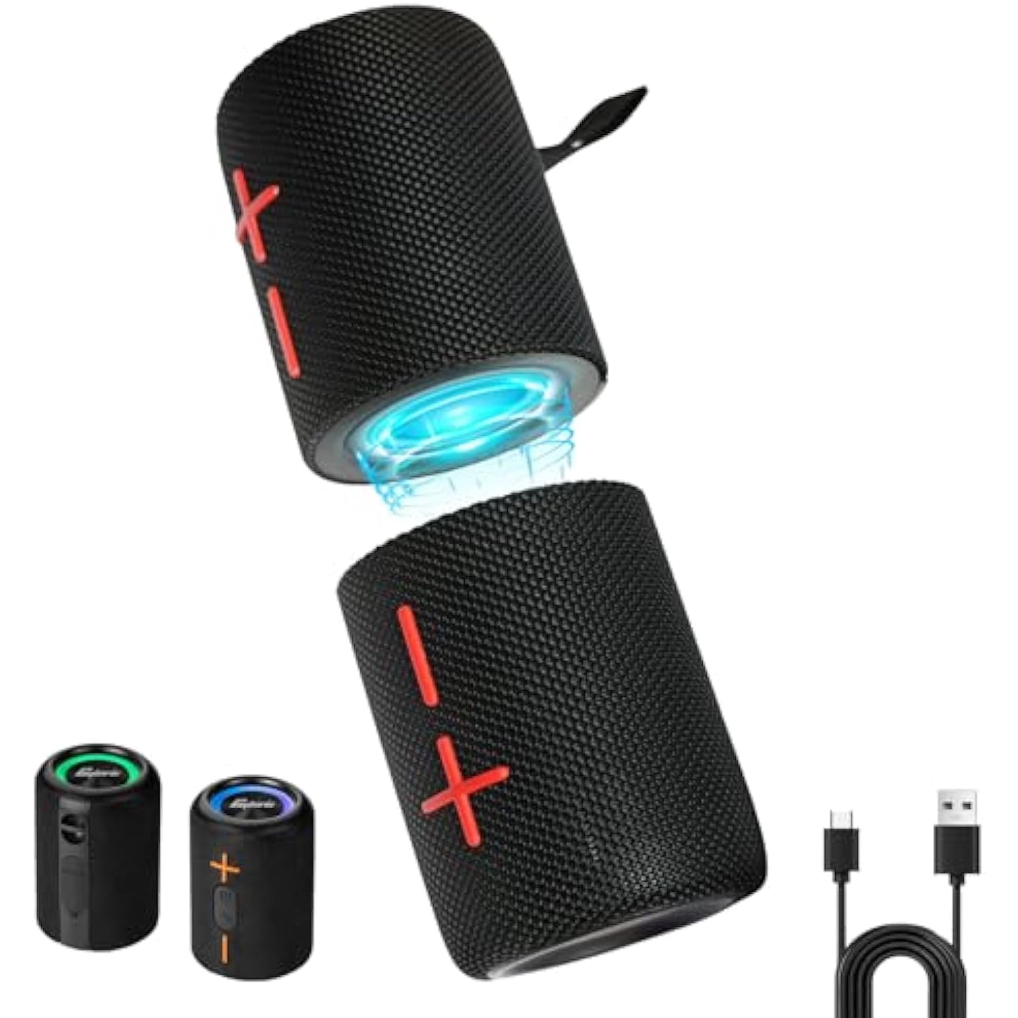 2 in 1 Splittable Bluetooth Speaker, Waterproof Dual Pairing, Deep