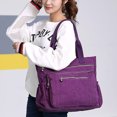 thumbnail image 4 of Lubelski Sac à Main Décontracté pour Femmes Couleur Unie Multi-Poches Zip Sac de Rangement en Nylon, 4 of 7